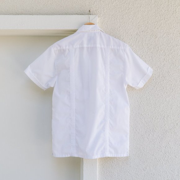 Men's White Embroidered 4 Pocket Shirt - Picture 4 of 5